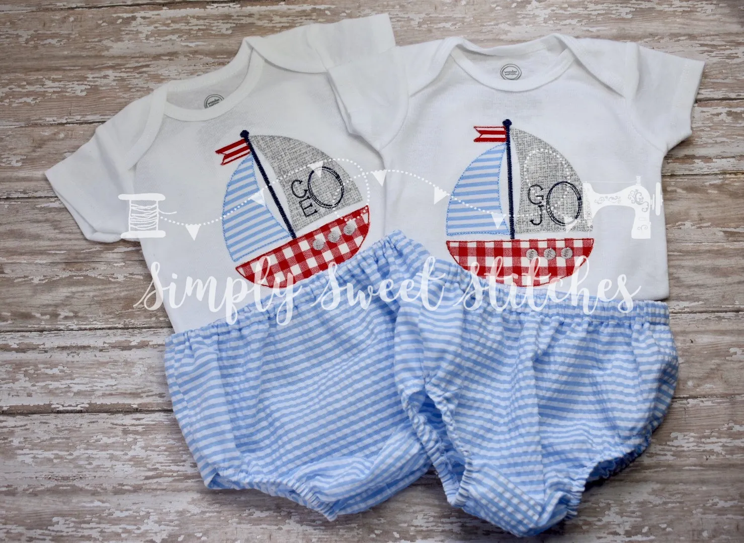 1049 - BOY SAILBOAT - APPLIQUE CHILD SHIRT