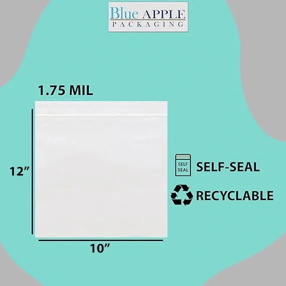 10X12 inches Gallon Zipper Storage Bags w/ White Strips 1.75 Mil LDPE