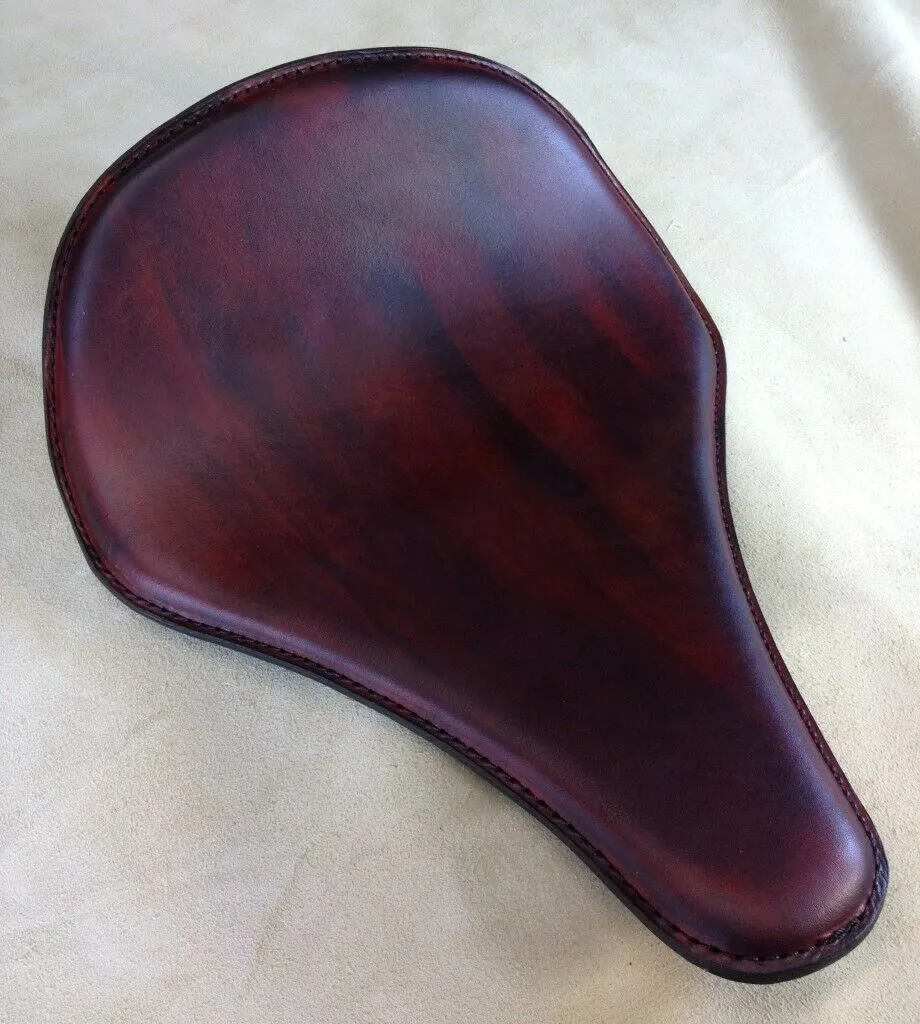 10x14 Spring Seat Chopper Harley Sportster Dyna Long Nose Brown Leather Made USA
