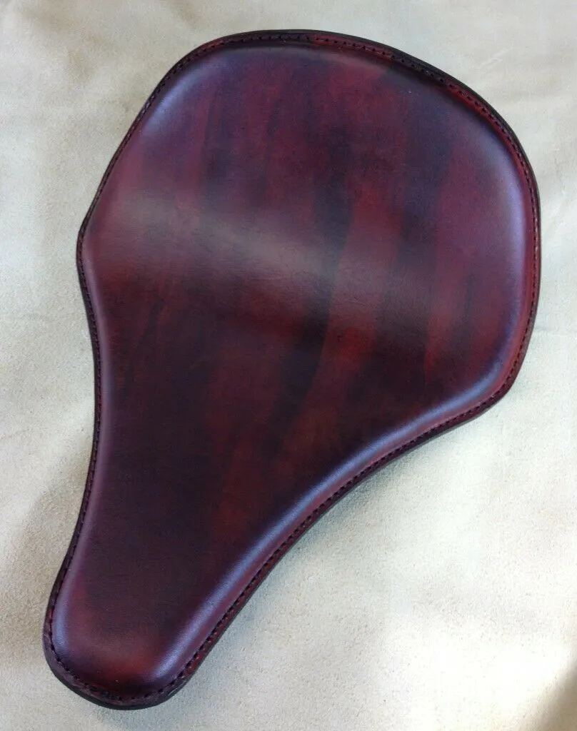 10x14 Spring Seat Chopper Harley Sportster Dyna Long Nose Brown Leather Made USA