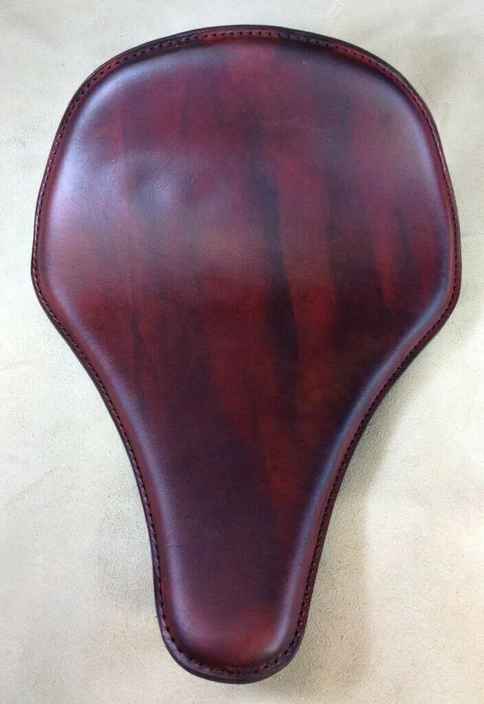 10x14 Spring Seat Chopper Harley Sportster Dyna Long Nose Brown Leather Made USA