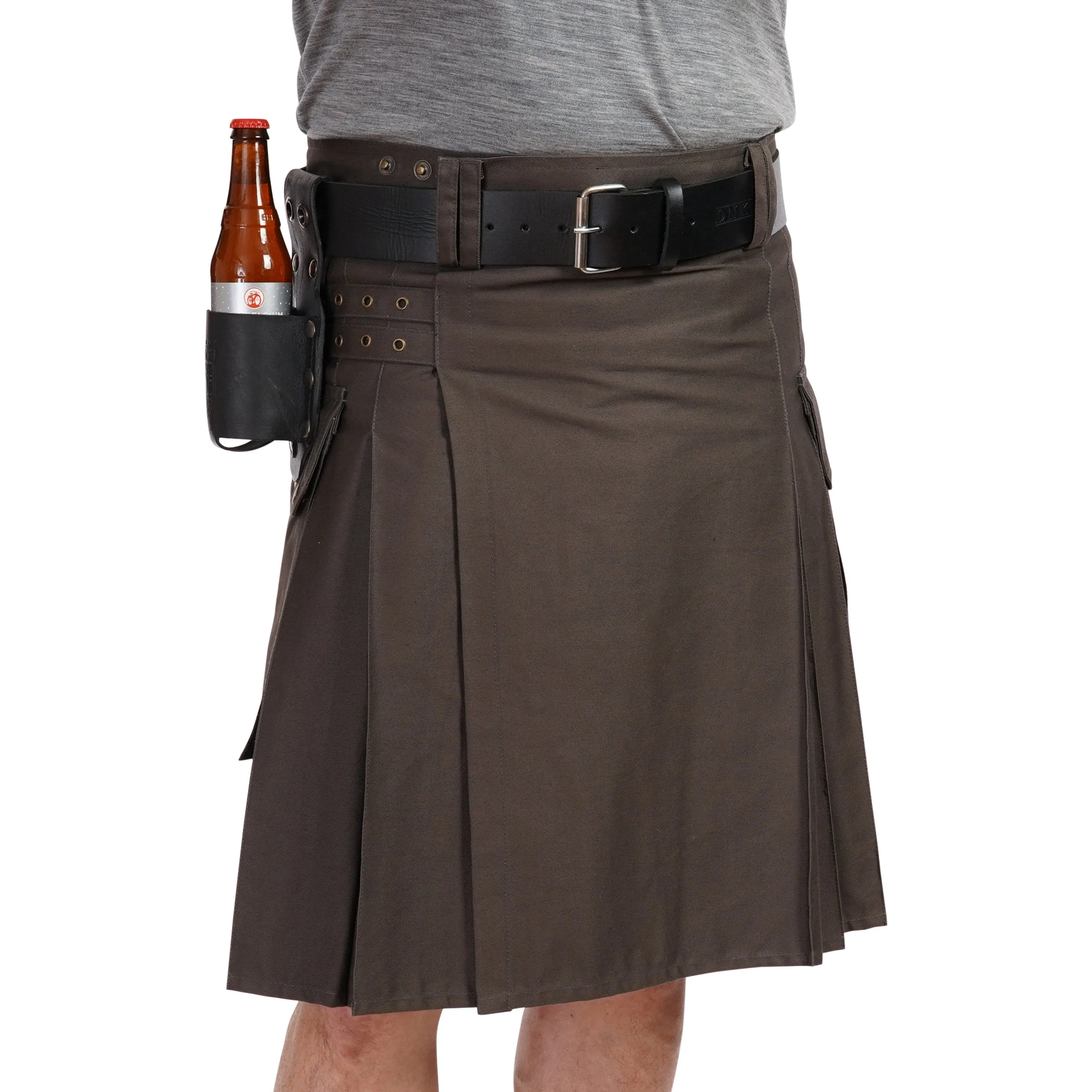 12 oz Standard Bottle Holder - Black Leather