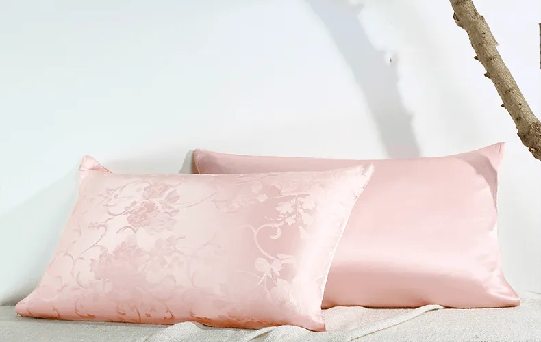 2-Side Design Natural Silk Sleeping Pillowcase Zipper Closure