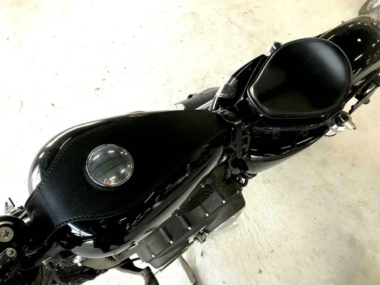 2004-2021 Harley Sportster Black Leather Tank Bib Fits All Models