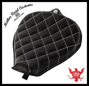 2010-2022  Sportster Harley On Frame Leather Seat Black White Stitch All Models