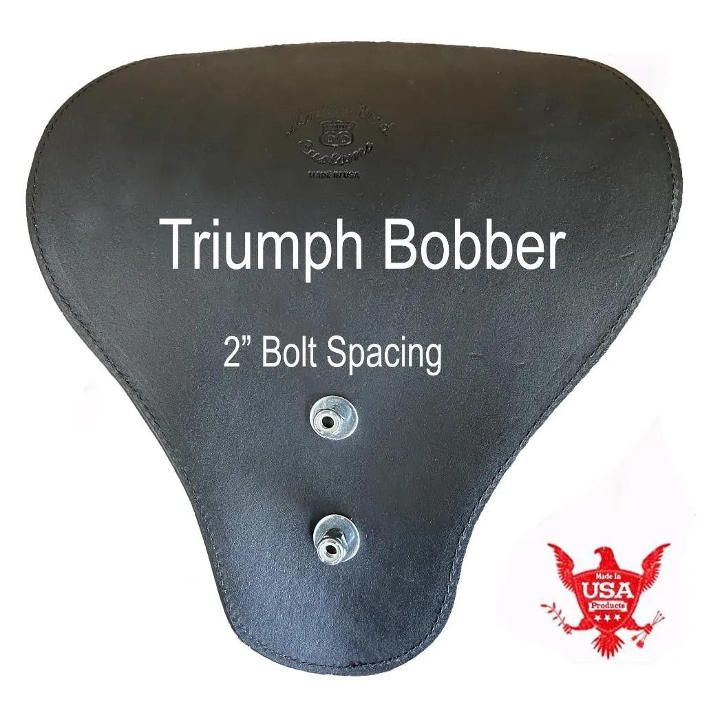 2017-2025 Triumph Bobber Seat 15x14 Scroll Skull Engraved Tooled Leather Bolt On
