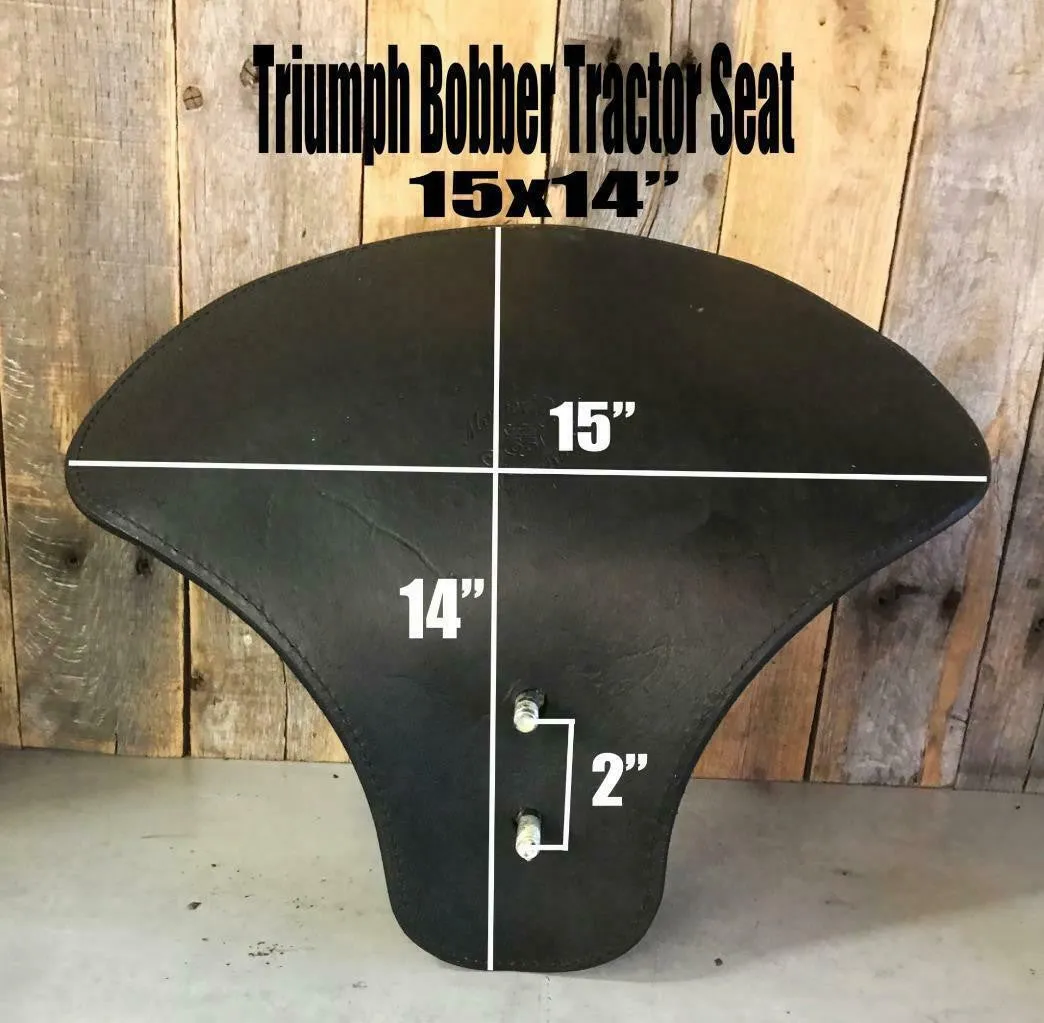 2017-2025 Triumph Bobber Seat 15x14 Scroll Skull Engraved Tooled Leather Bolt On