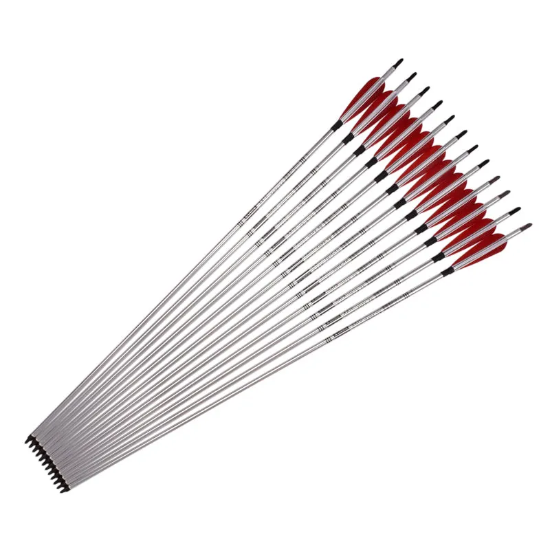 22-34 inch Aluminum Arrow Turkey Feather Archery Shooting Practice