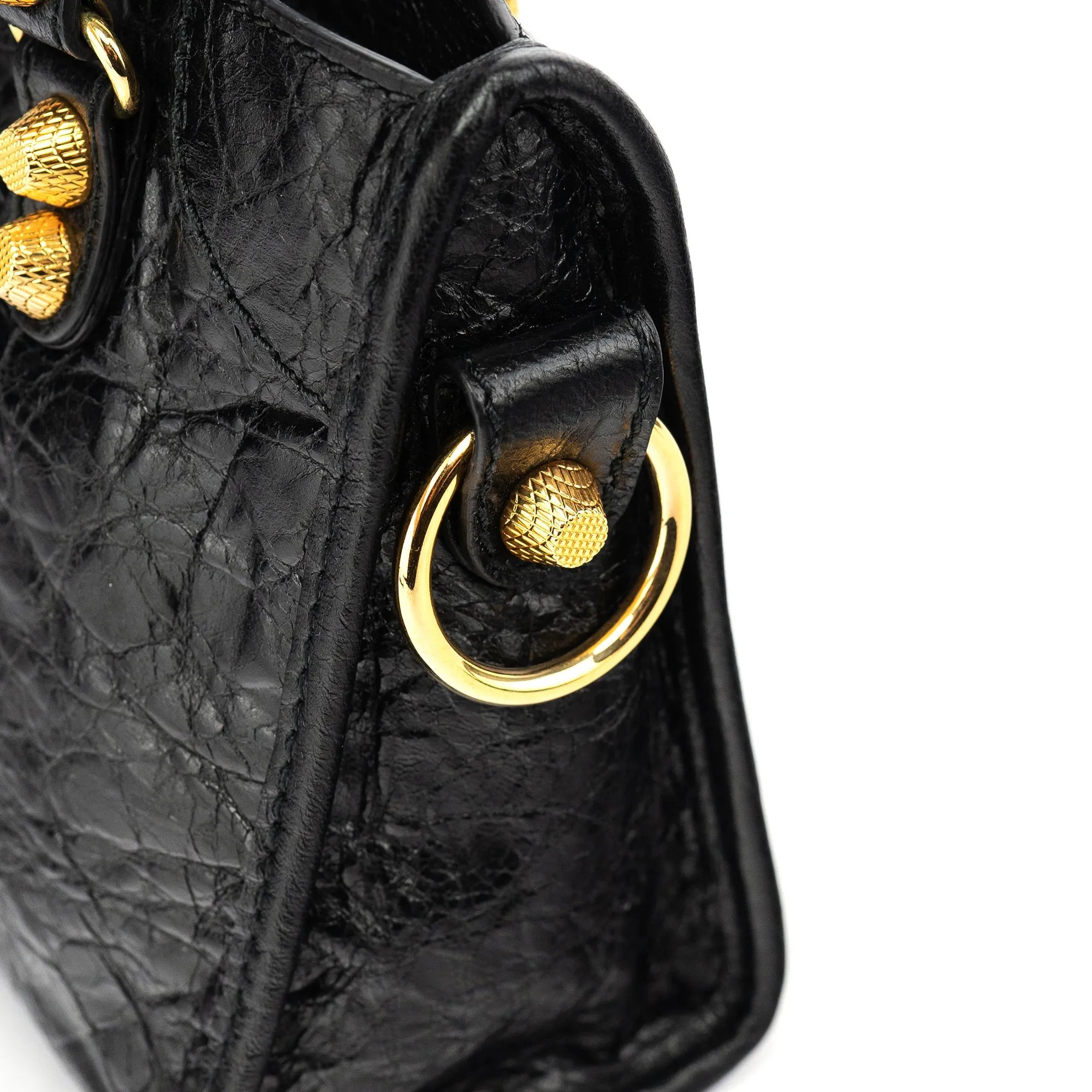 309544 Black Lambskin Mini City Bag