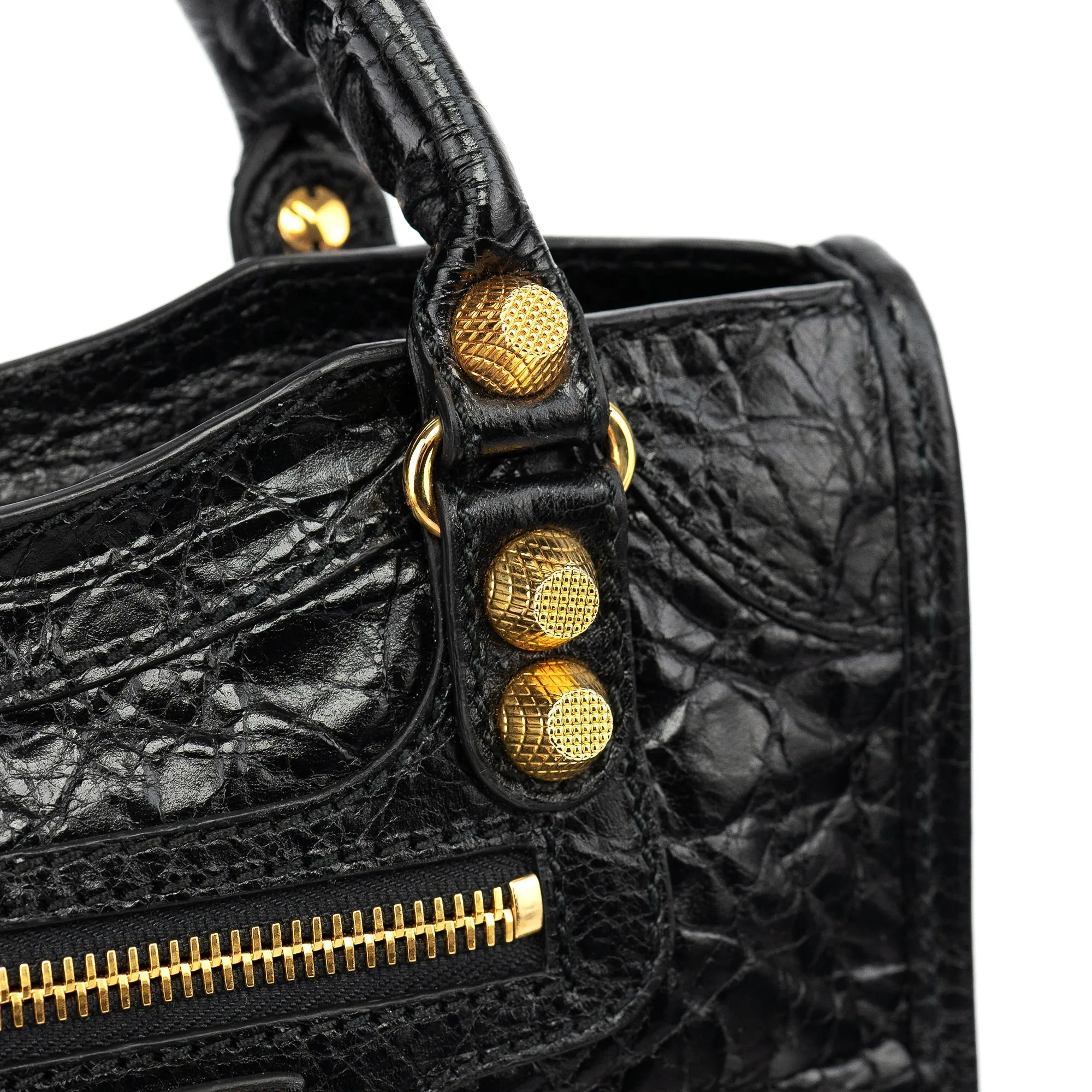 309544 Black Lambskin Mini City Bag