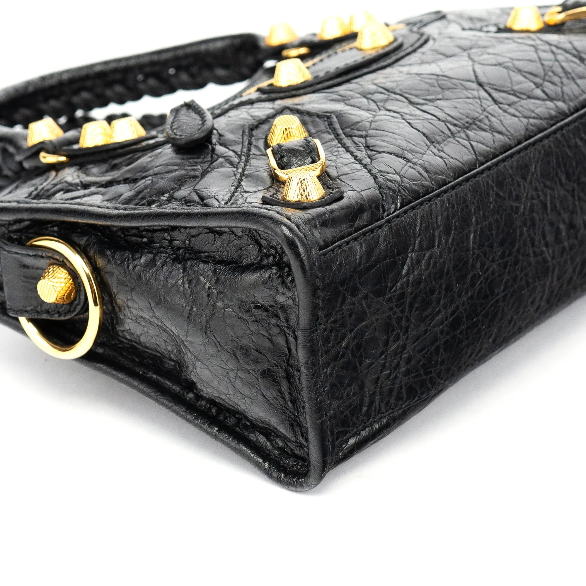 309544 Black Lambskin Mini City Bag