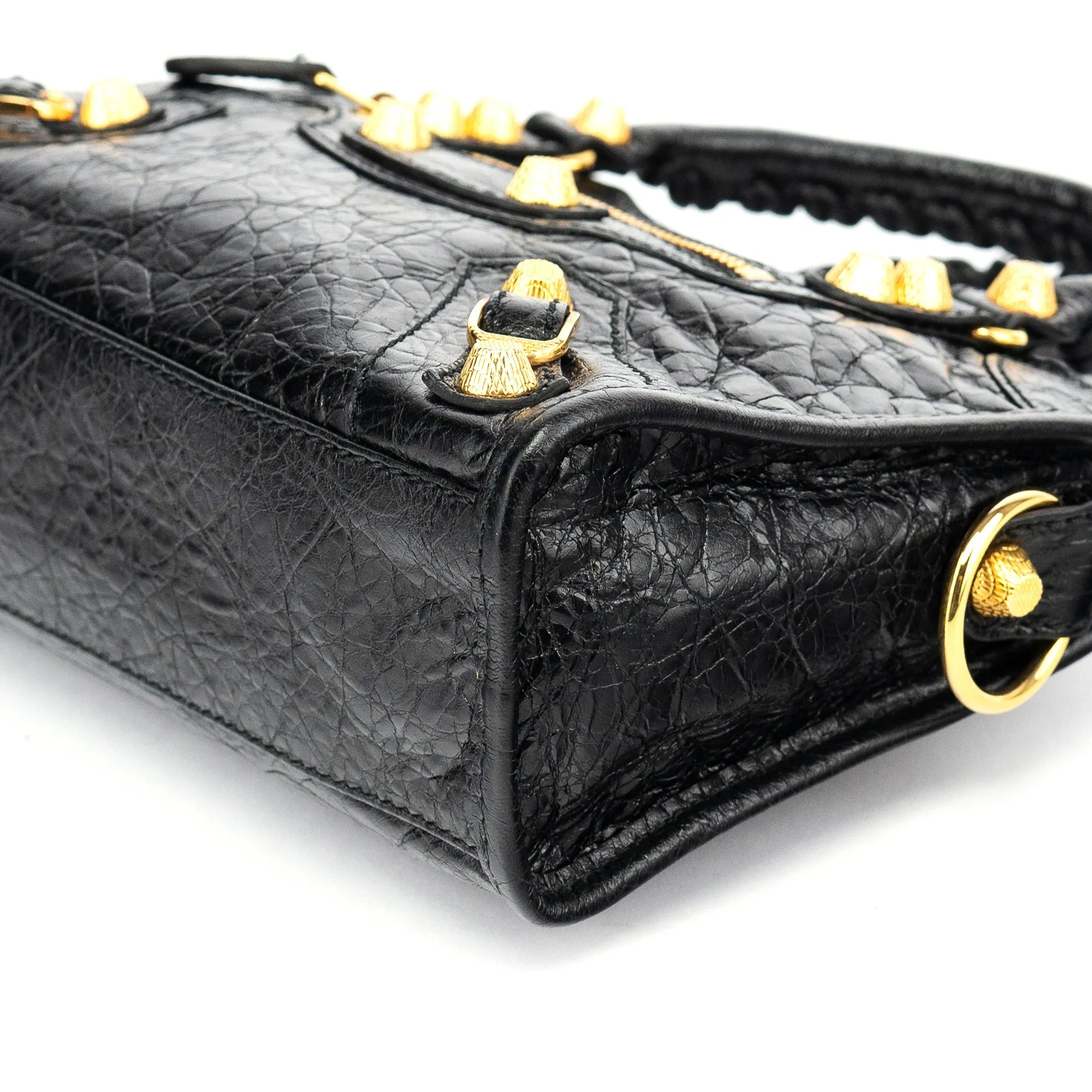 309544 Black Lambskin Mini City Bag
