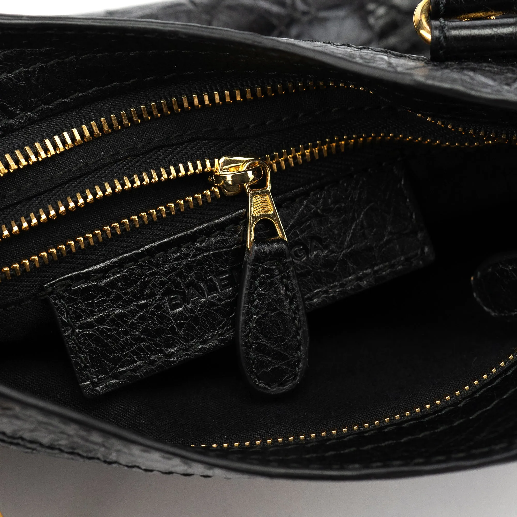 309544 Black Lambskin Mini City Bag