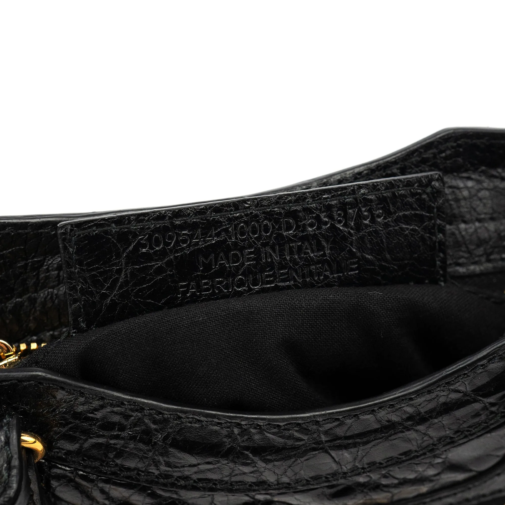 309544 Black Lambskin Mini City Bag