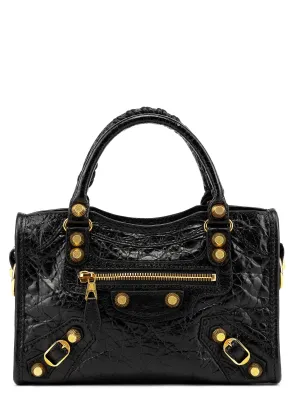 309544 Black Lambskin Mini City Bag