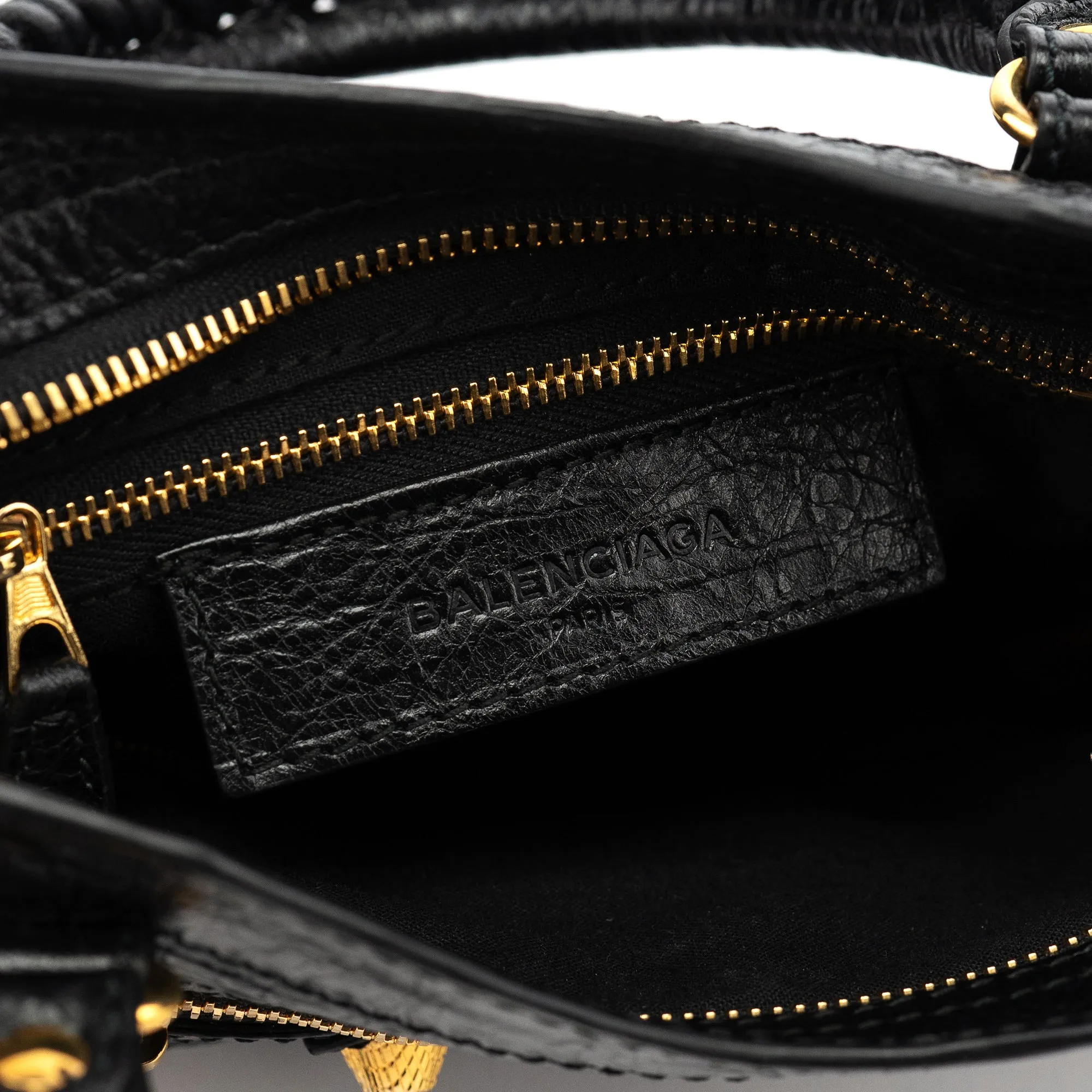 309544 Black Lambskin Mini City Bag