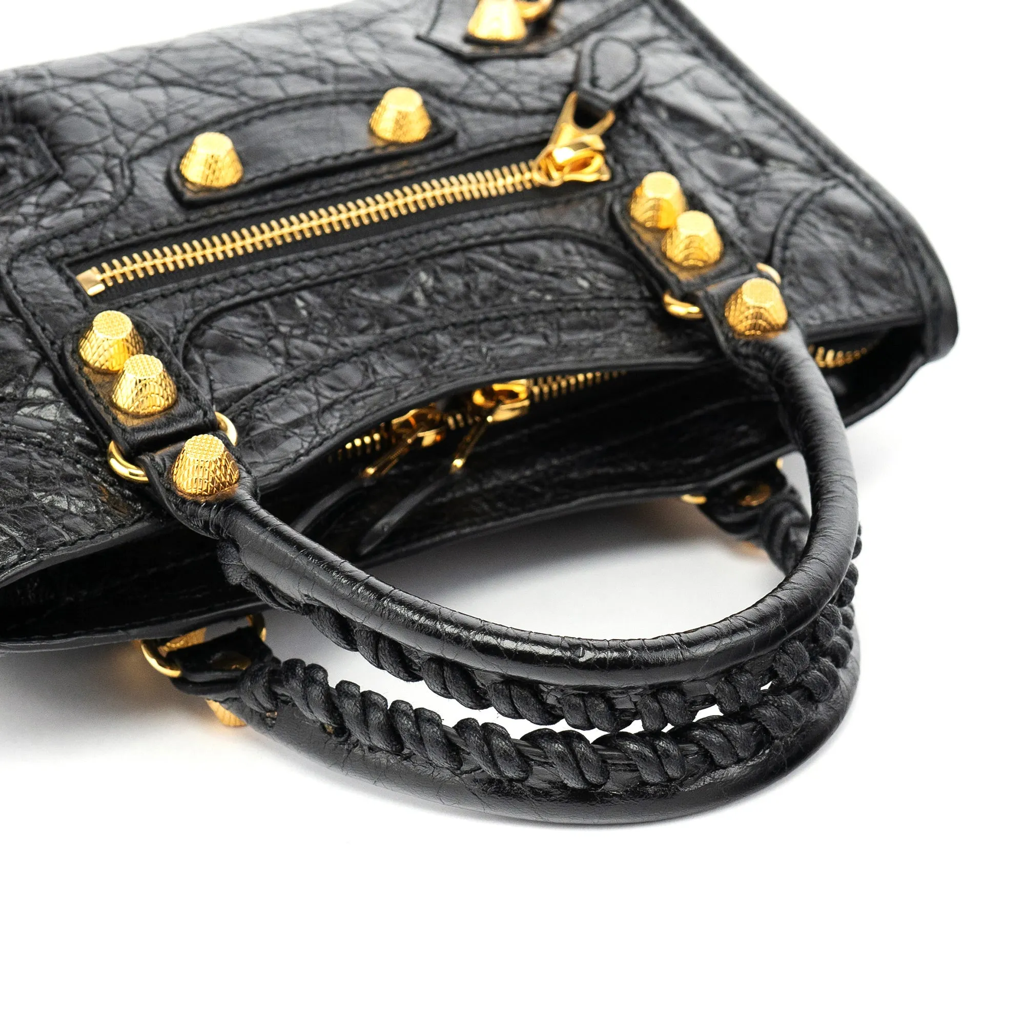 309544 Black Lambskin Mini City Bag