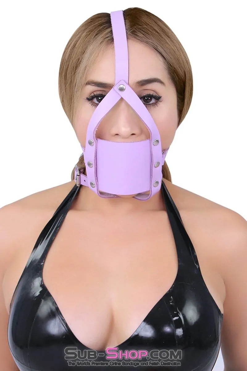 3428A      Purple Silencer Panel Style Ballgag Trainer
