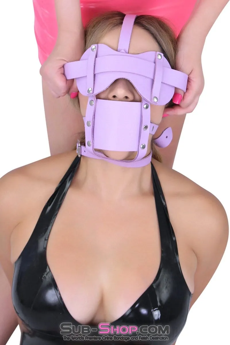 3428A      Purple Silencer Panel Style Ballgag Trainer