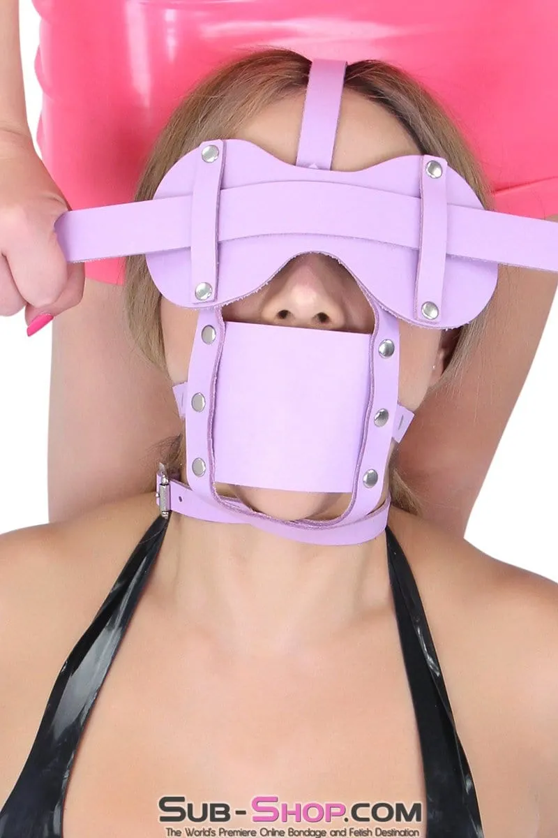 3428A      Purple Silencer Panel Style Ballgag Trainer