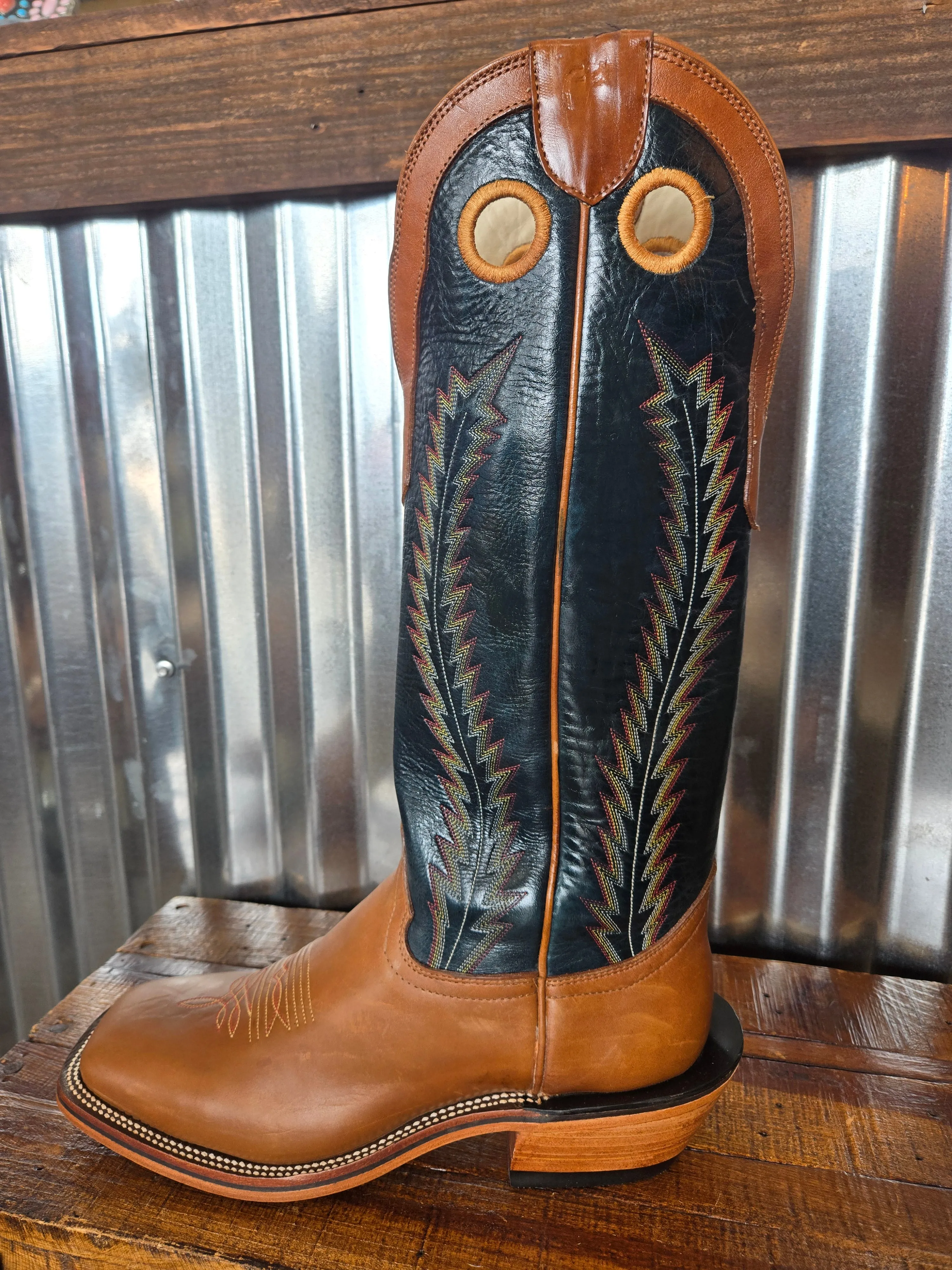 4014 Honey Crazy Horse Navy Top Boot