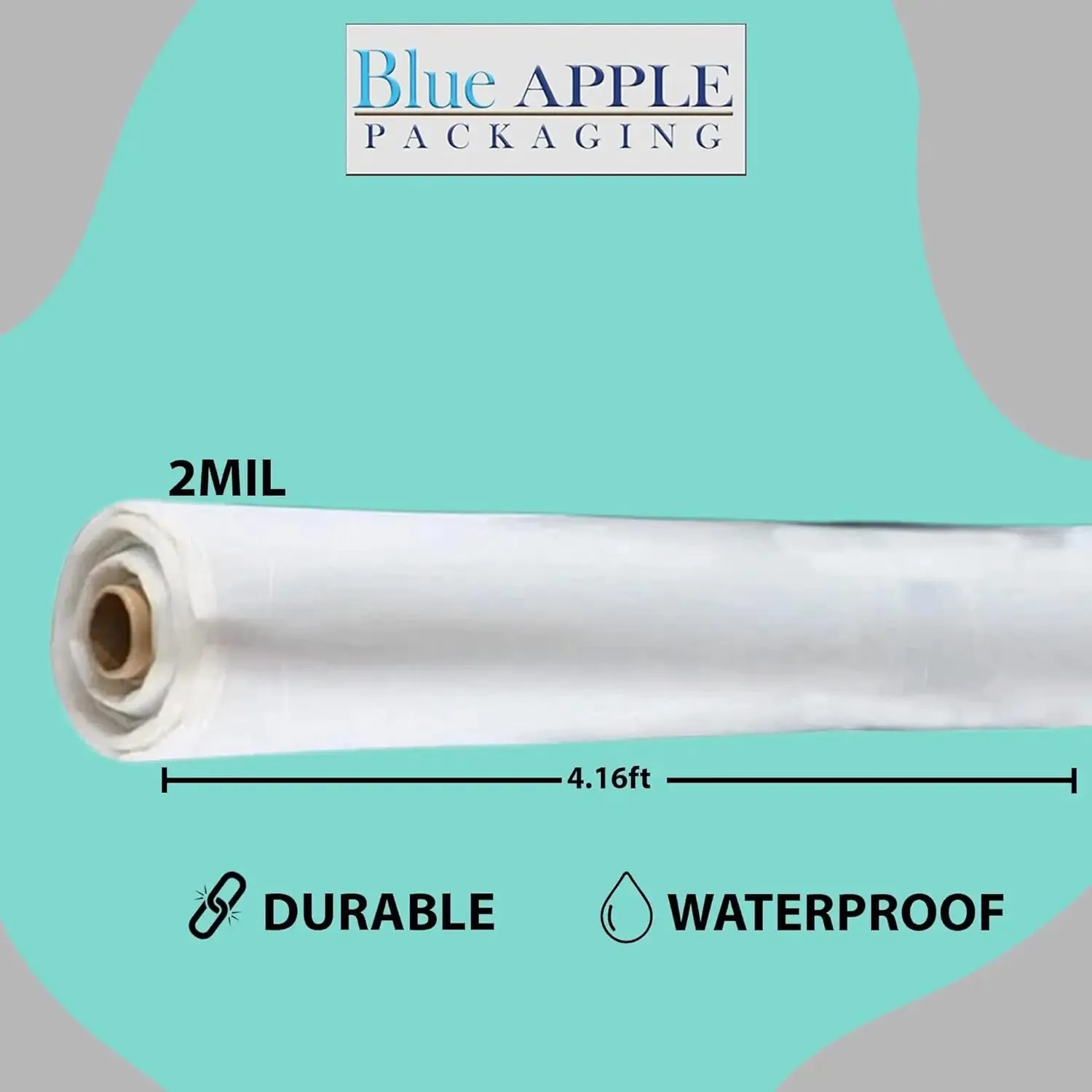 4.16ftX200ft Clear Poly Tarp 2 Mil Low Density LDPE 1 Roll