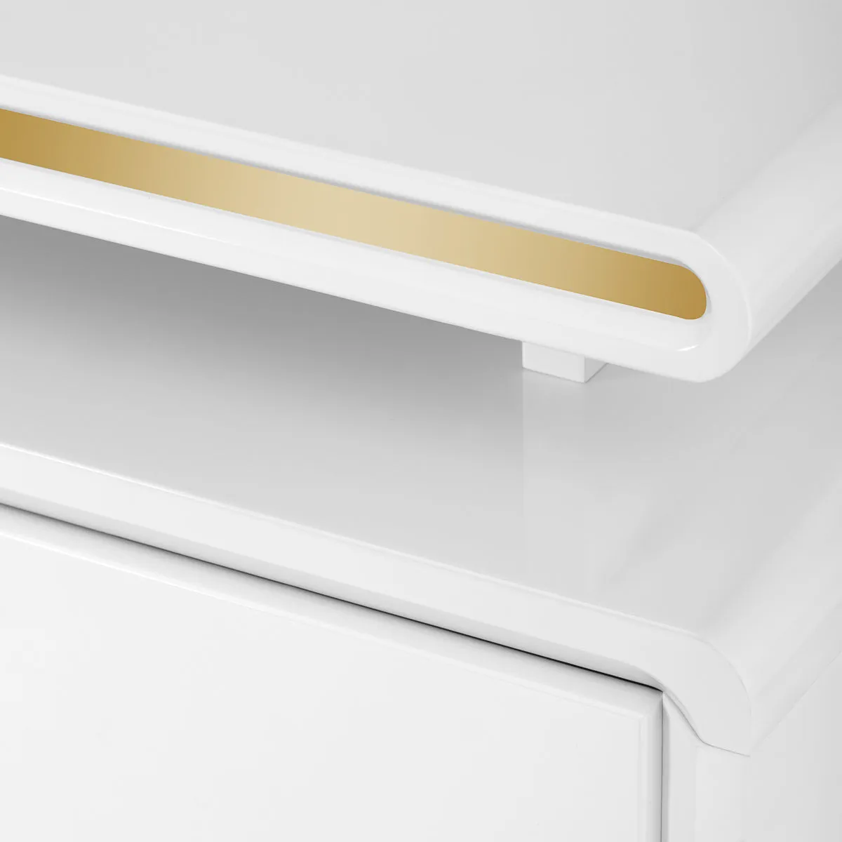 ActiveShop Cosmetic Desk Manicure 3309G Gold & White