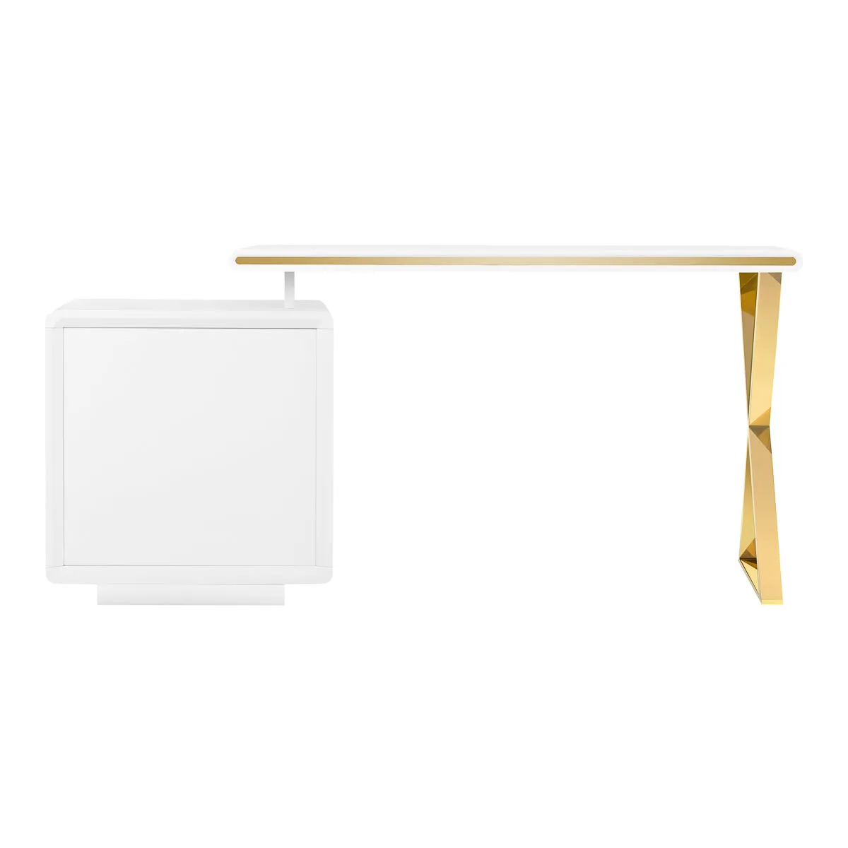 ActiveShop Cosmetic Desk Manicure 3309G Gold & White