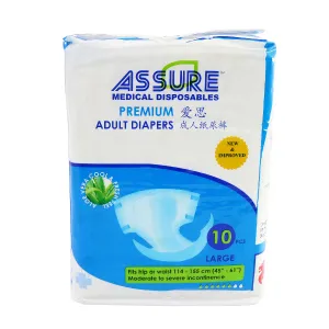 Adult Diapers (ASSURE), Large, 10 Pc/Bag
