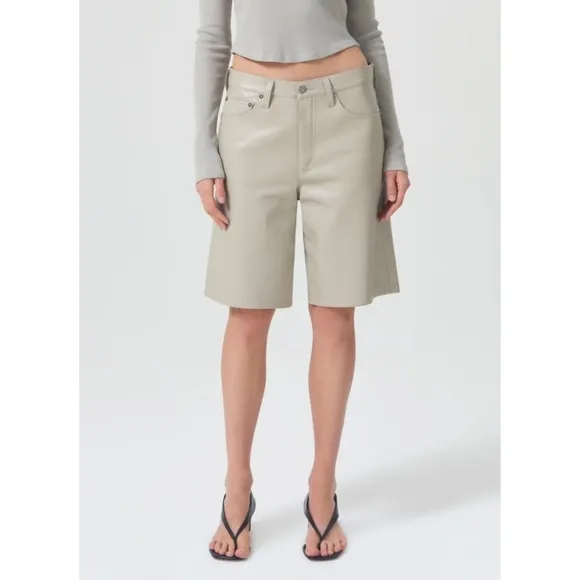Agolde | Recycled Leather Low-Rise Jorts Size 27