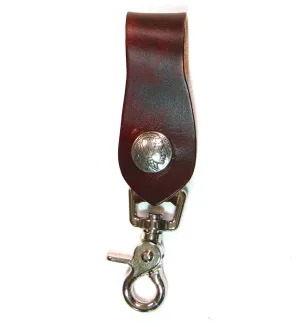 AIN07  Antique Finish Claw Hook Key Fob- Indian Head Nickel