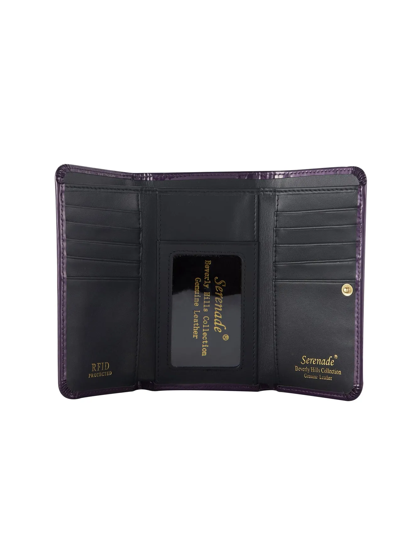 ALLURA MEDIUM PATENT LEATHER RFID WALLET -WSV102(G)-PUR