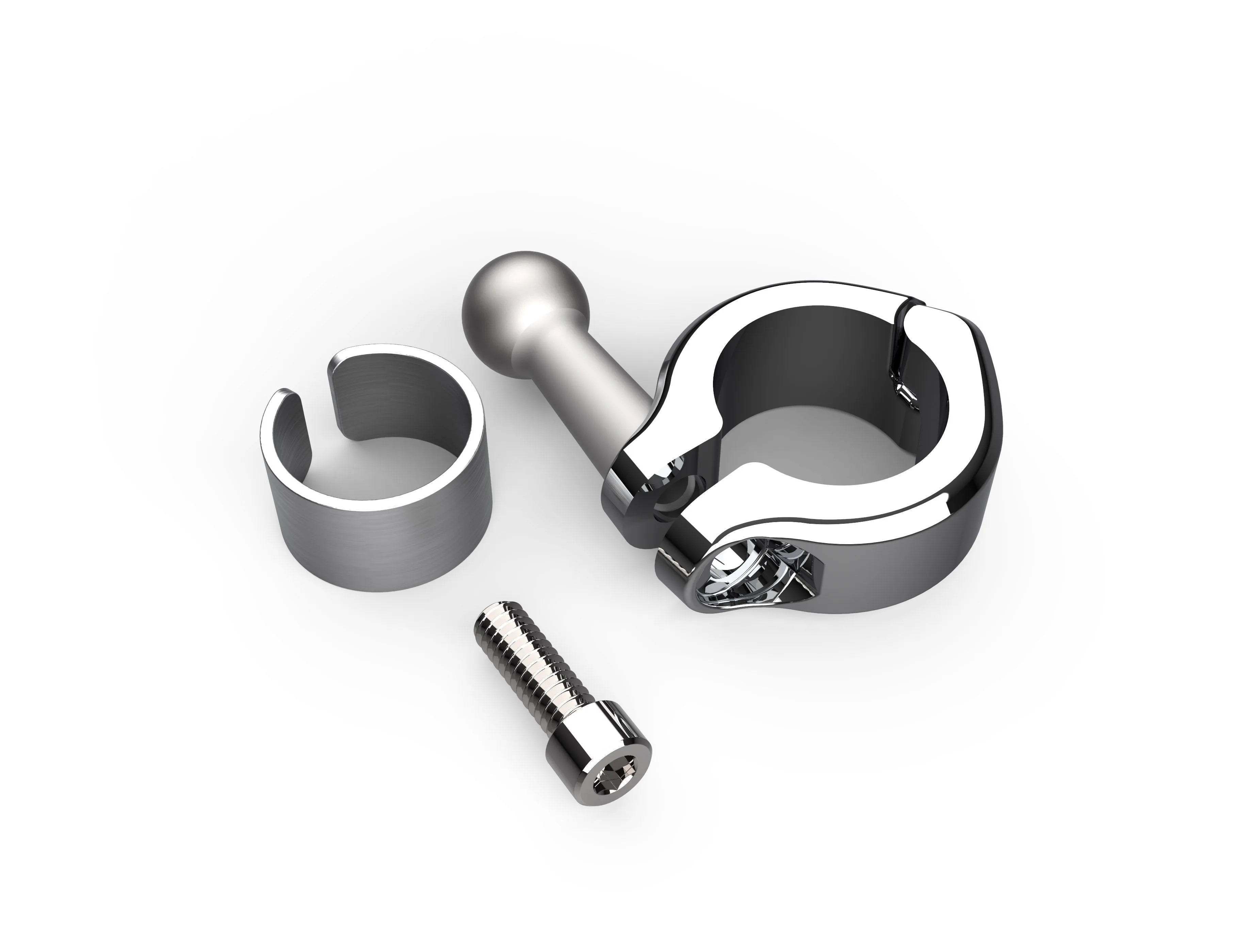 Aluminum Clamp Mount 7/8-1", Chrome