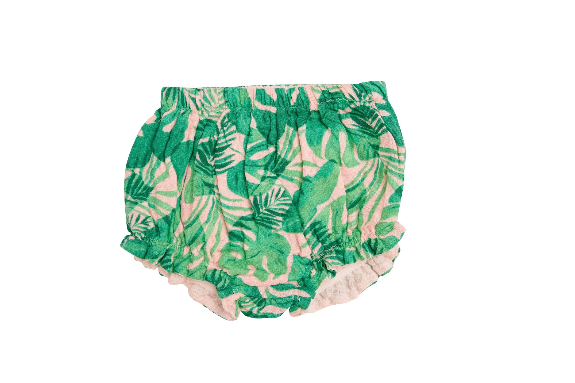 Angel Dear Tropical Leaves Ruffle Top & Bloomer Set