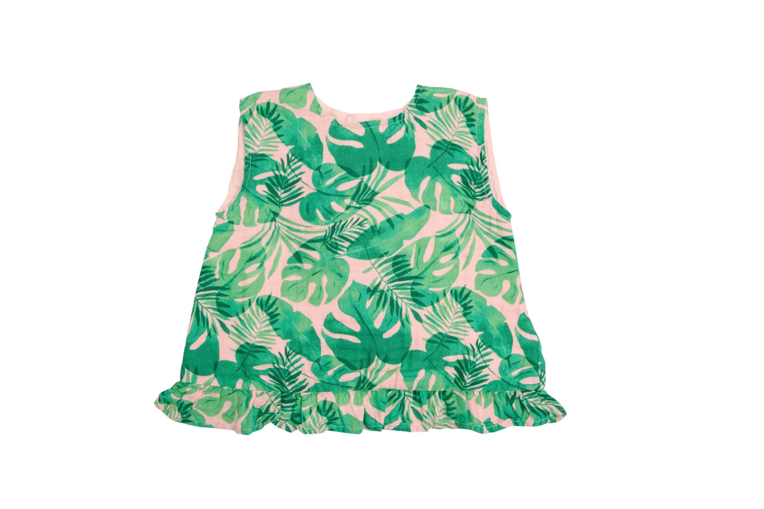 Angel Dear Tropical Leaves Ruffle Top & Bloomer Set