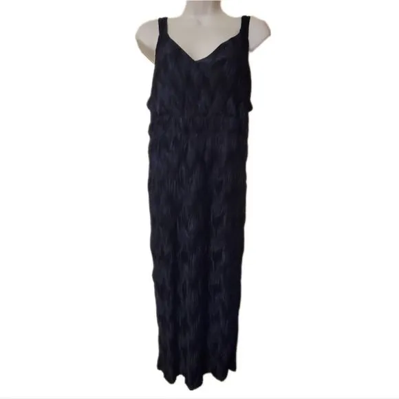 Anthropolgie Eri   Ali Navy Blue Crinkle Dress