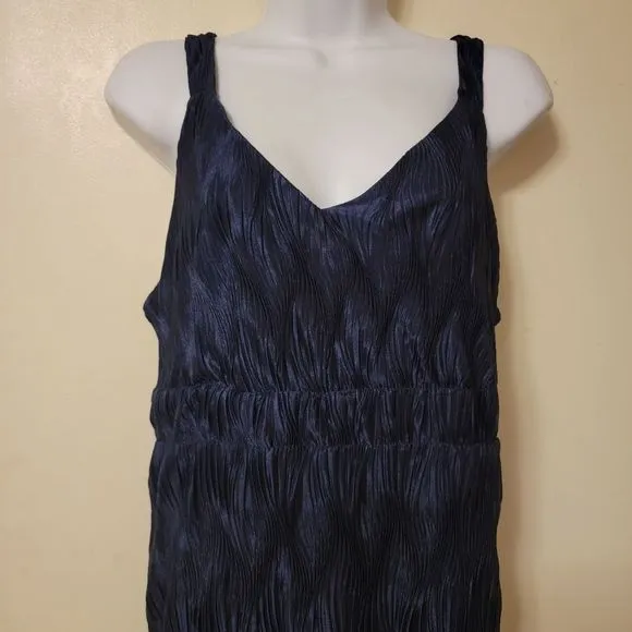 Anthropolgie Eri   Ali Navy Blue Crinkle Dress