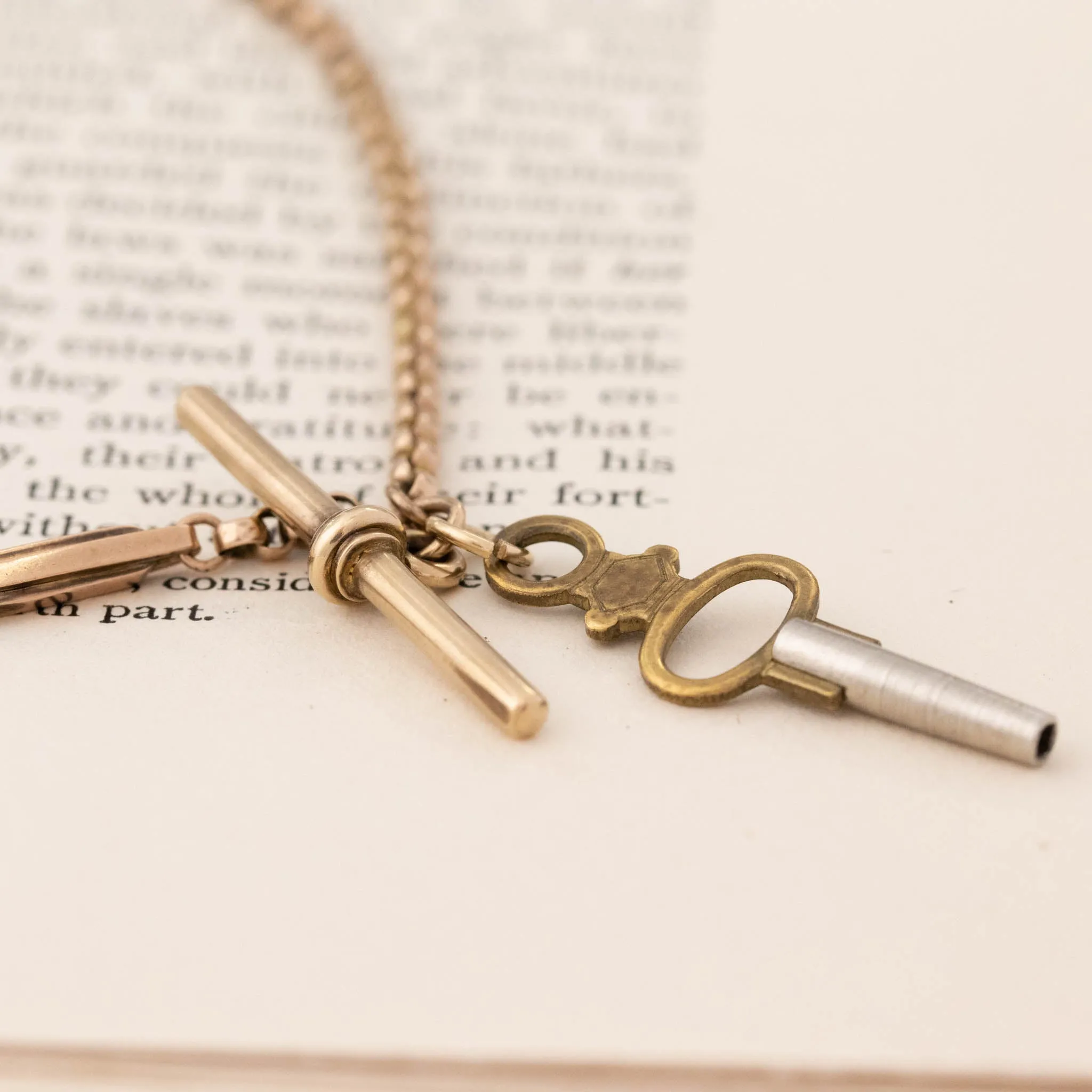 Antique Watch Chain, with Key Fob