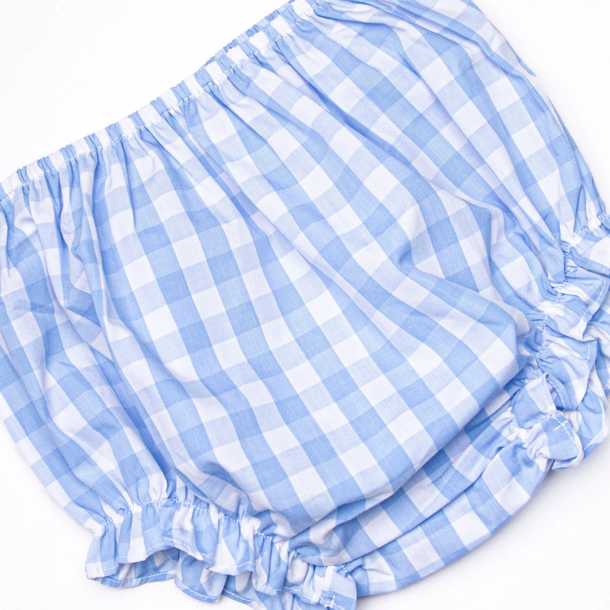 Apple Peel Petals Embroidered Diaper Set, Blue