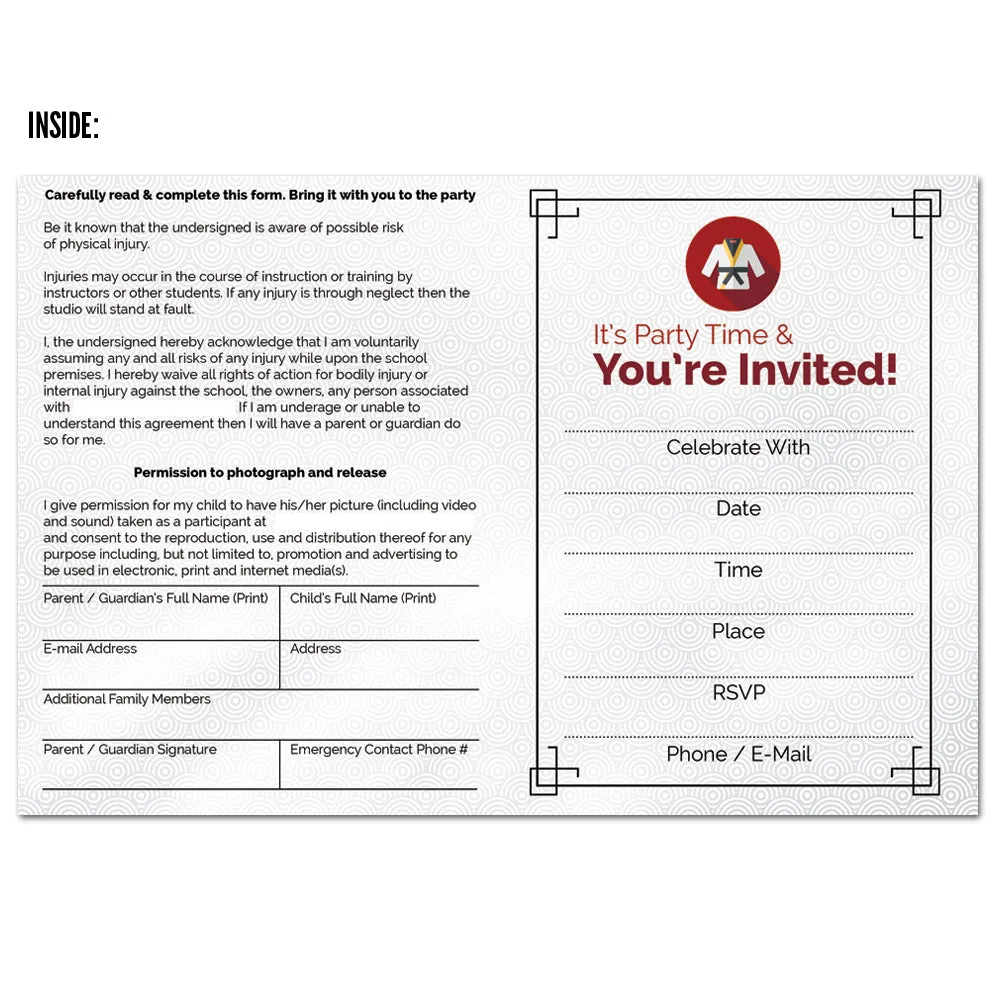 B90Z Bi-Fold Party Invitations w Envelopes