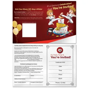 B90Z Bi-Fold Party Invitations w Envelopes