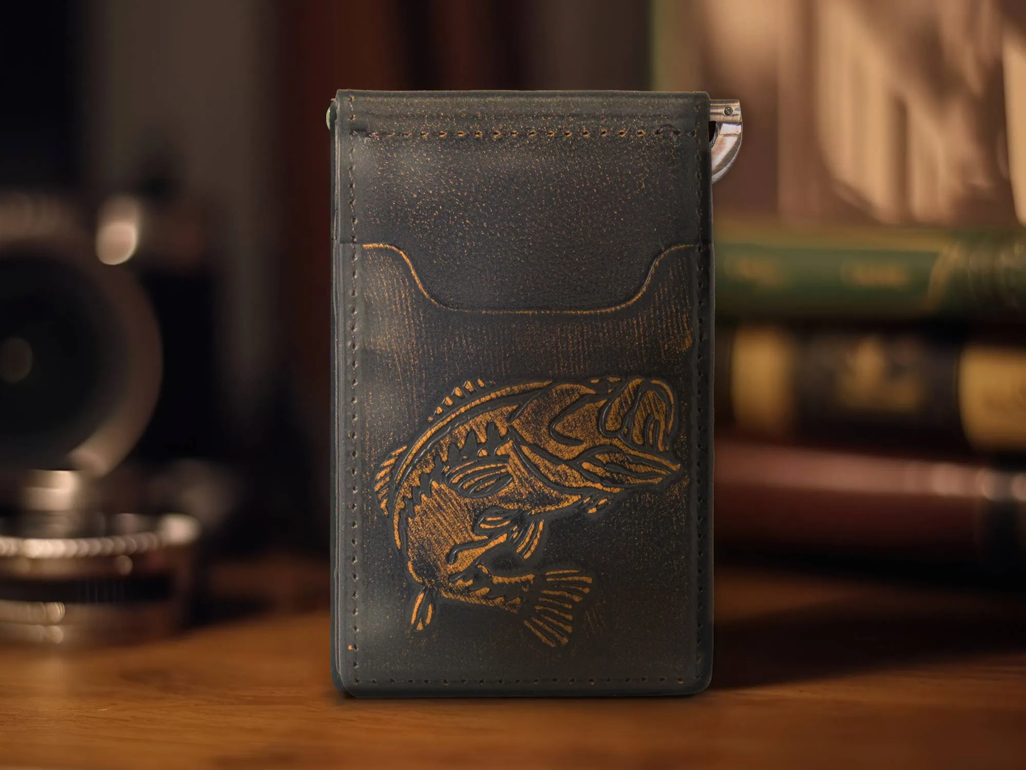 Bass Burnished Leather Front Pocket Clip Wallet