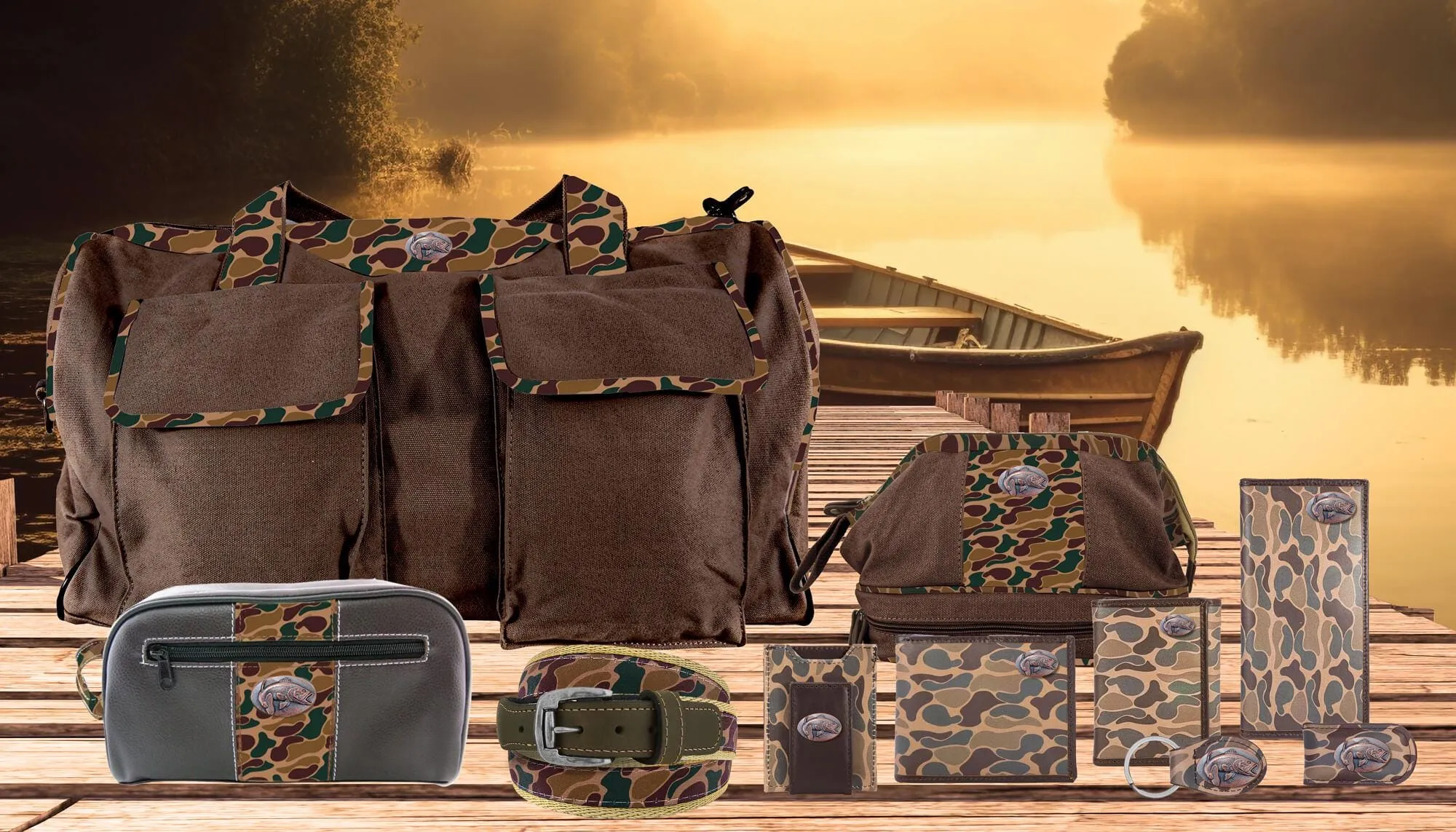 Bass Men's Secretary Old School Camo Leather Wallet.
