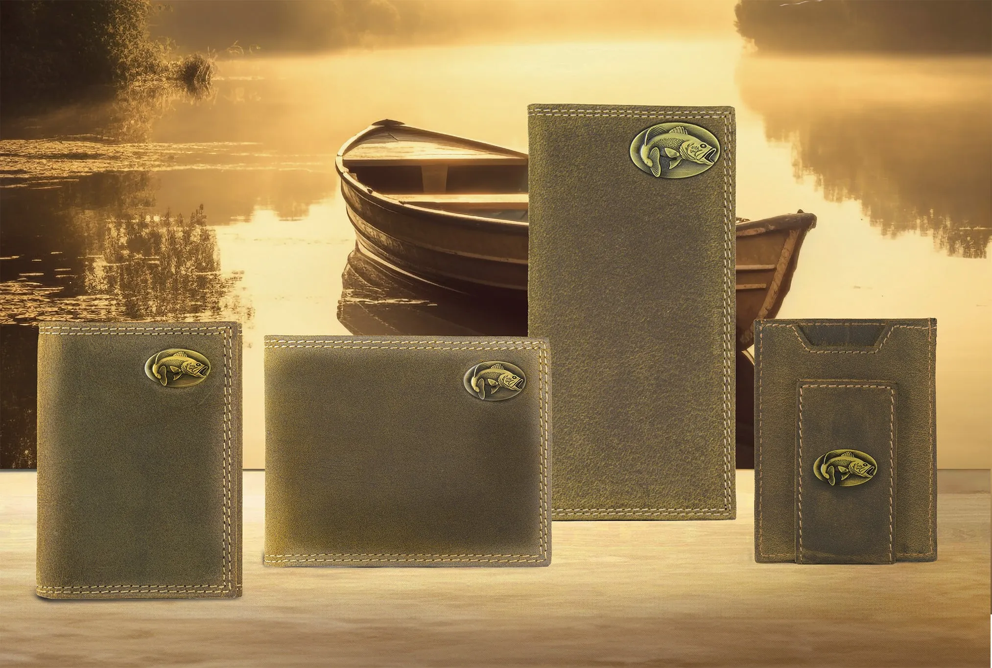 Bass Vintage Tan Leather Bifold Wallet