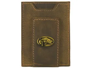 Bass Vintage Tan Leather Magnetic Front Pocket Wallet