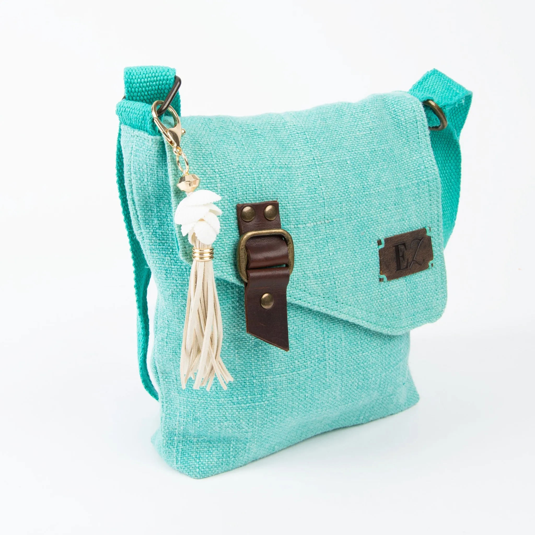 Belen Leather Tassel Shell Key Chain