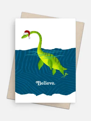 Believe Loch Ness Monster Holiday Edition Card