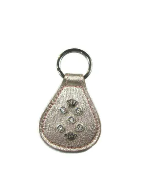 Bella Leather Key FOB with Crystals & Crowns