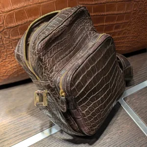 Bespoke Crossbody Bag - Brown Crocodile