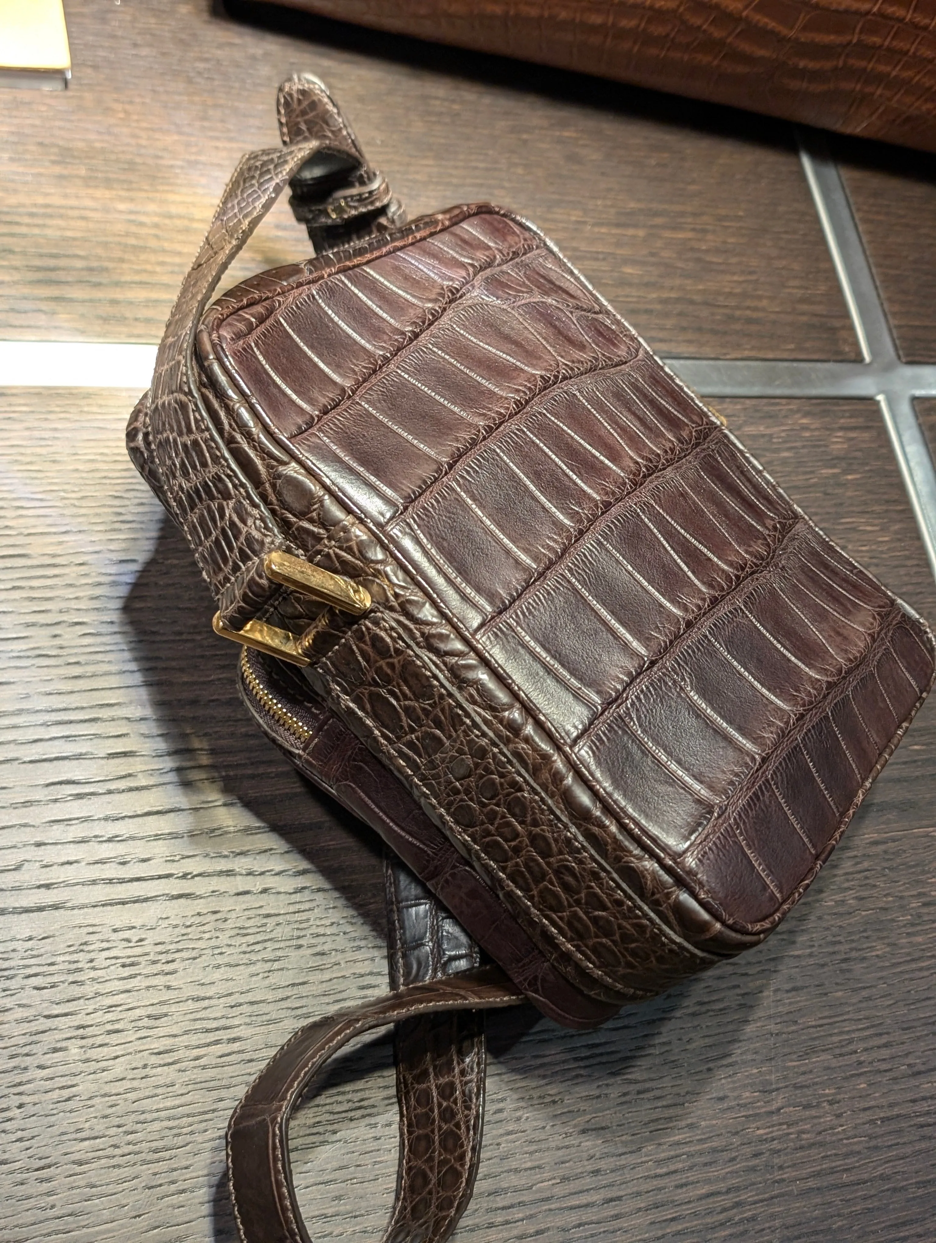 Bespoke Crossbody Bag - Brown Crocodile